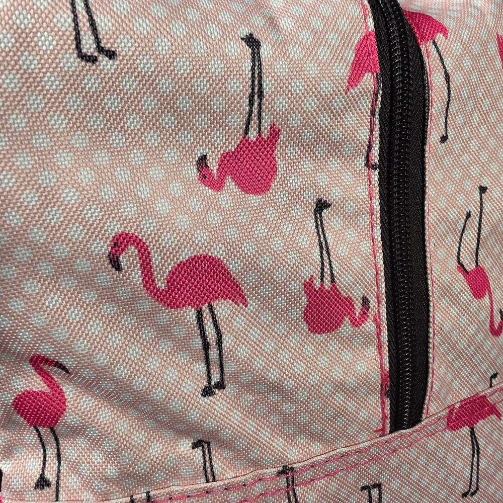 Betsy Johnson Pink Flamingo Strut 22" Weekender Carry-on Rolling Suitcase Handle - Picture 7 of 16